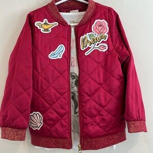 Disney Girls Zip Up Bomber Jacket With Matching T-shirt. Size 7/8